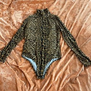 Leopard print body suit